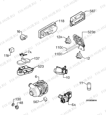 Взрыв-схема посудомоечной машины Arthurmartinelux ASI66009X - Схема узла Electrical equipment 268